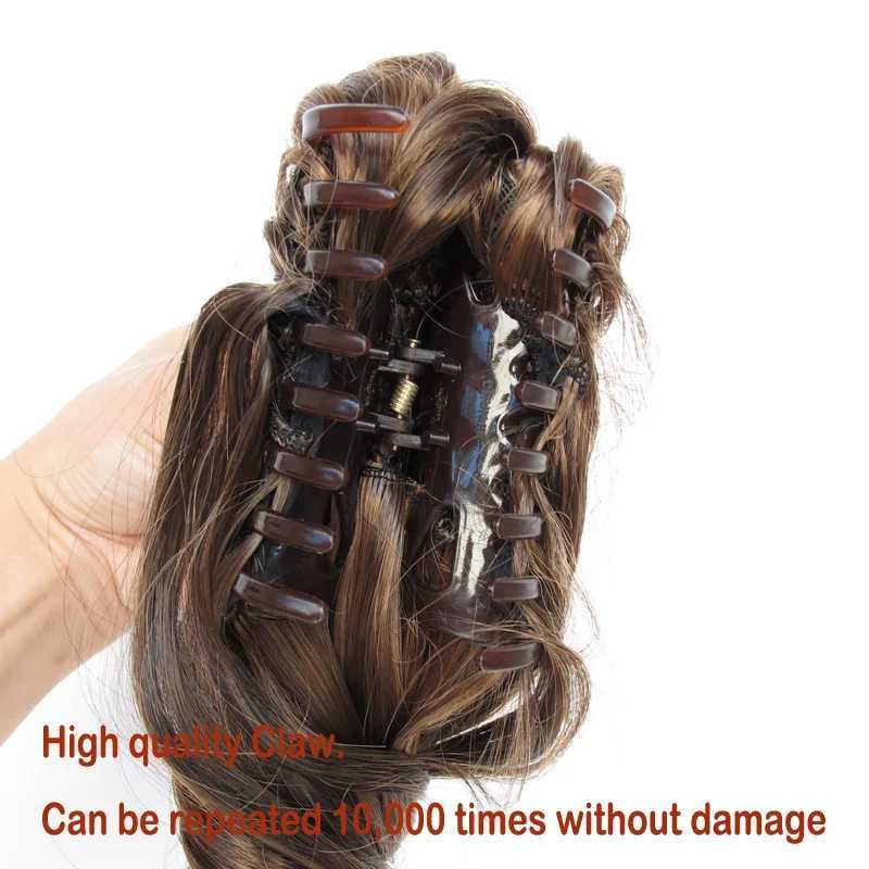 Jeedou synthetic shortwave ponytail hair extension claw ponytail brown black womens hair W240817