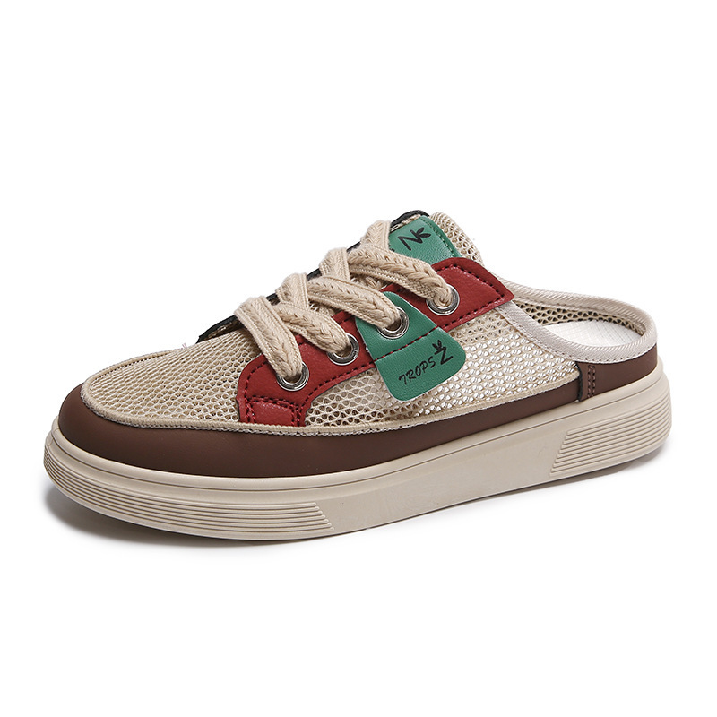 Ddmysports Summer New Instagram Korean Edition Open Mesh Ollow Small White For Female Students Versatile Casual Alf Slippers Women S Shoes Trend Q OUT