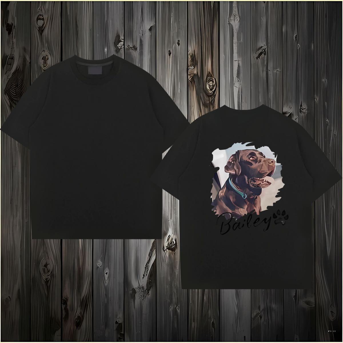 Wholesale Men Tops Tees dog Anime Printing Street 230g Pure Cotton Clothes Breathable Unisex T shirt Custom Printed
