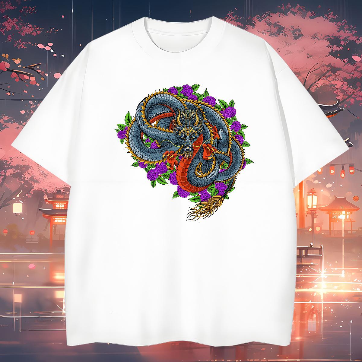 T-Shirts 230g 100% Cotton angry Street O Neck Short Sleeves White Plus Size Men Tops Tees 2024 Soft Clothes