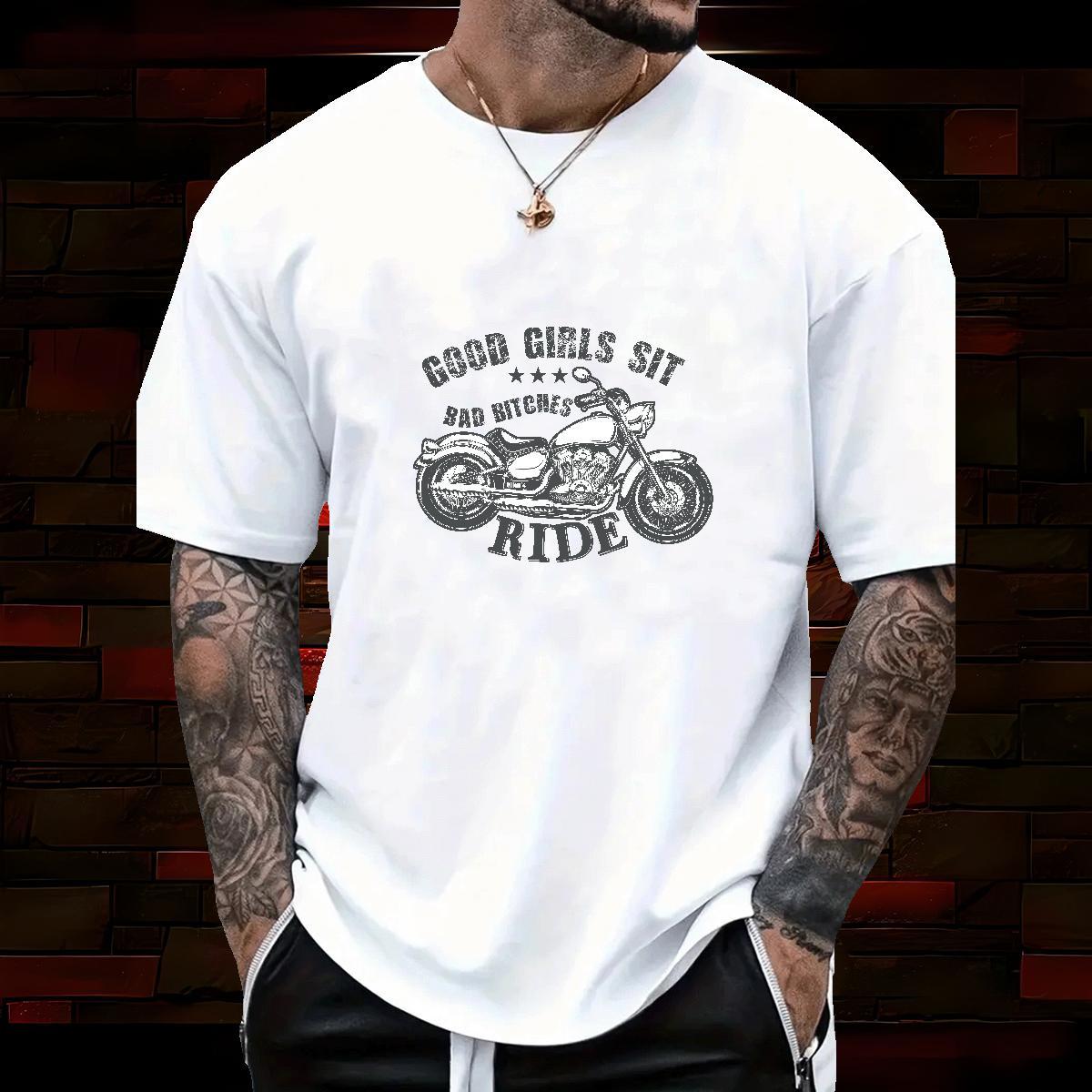 TOP Quality motorbike 230g 100% Cotton Couples T Shirts Spring Summer Breathable Soft T Shirts Men Fashion Custom Big Size Tops Shirt