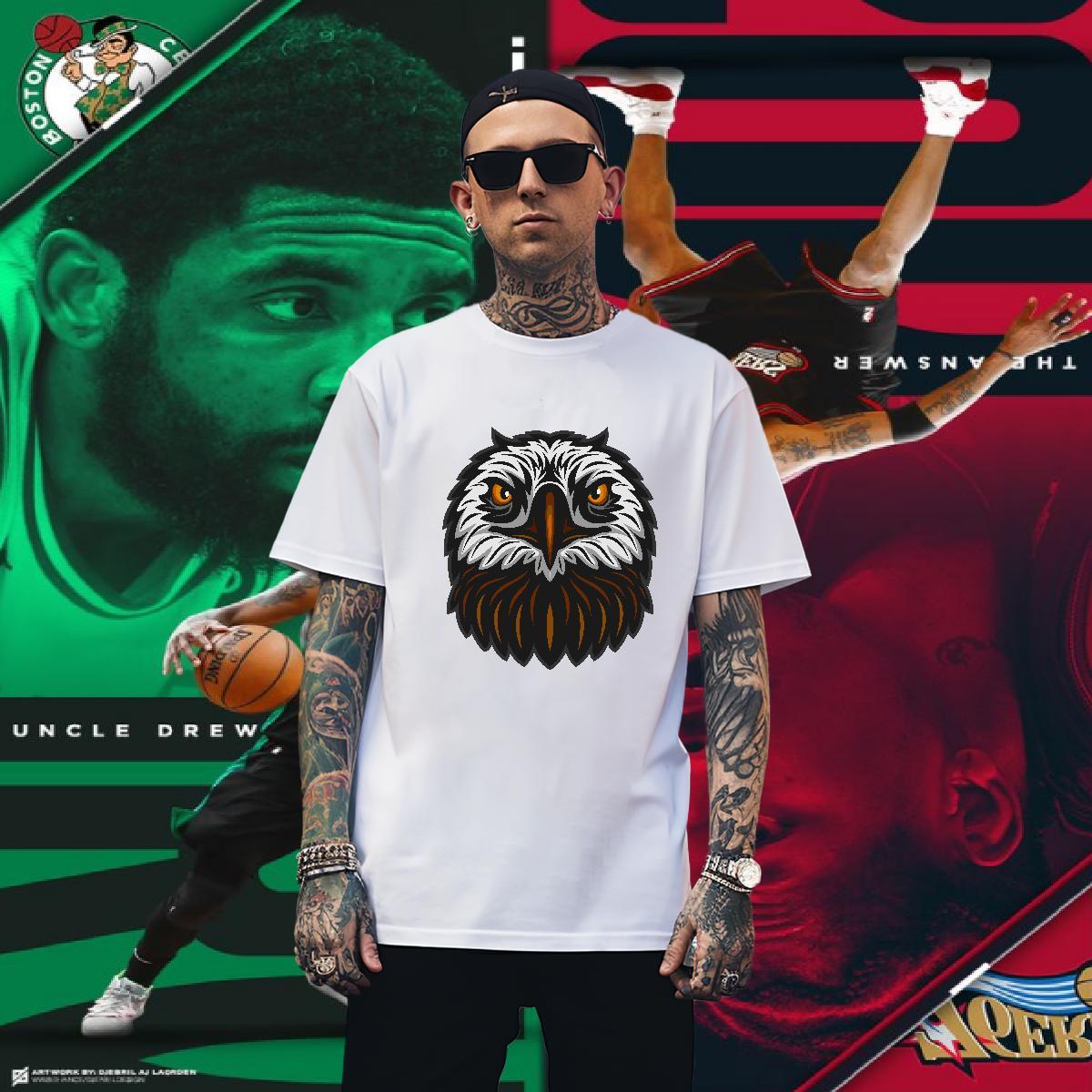 Cool T-Shirts owl Breathable Short Sleeve Casual Daily Wear Black White 230g 100% Cotton Tshirts Classic Tops Tees