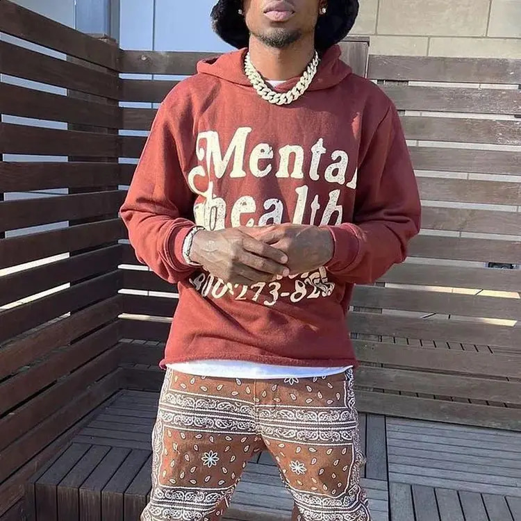 Retro Mental Health Matters Print Hoodies Women Men Streetwear High Street Harajuku Oversized Sweatshirt Goth Y2k Hoodie 240819