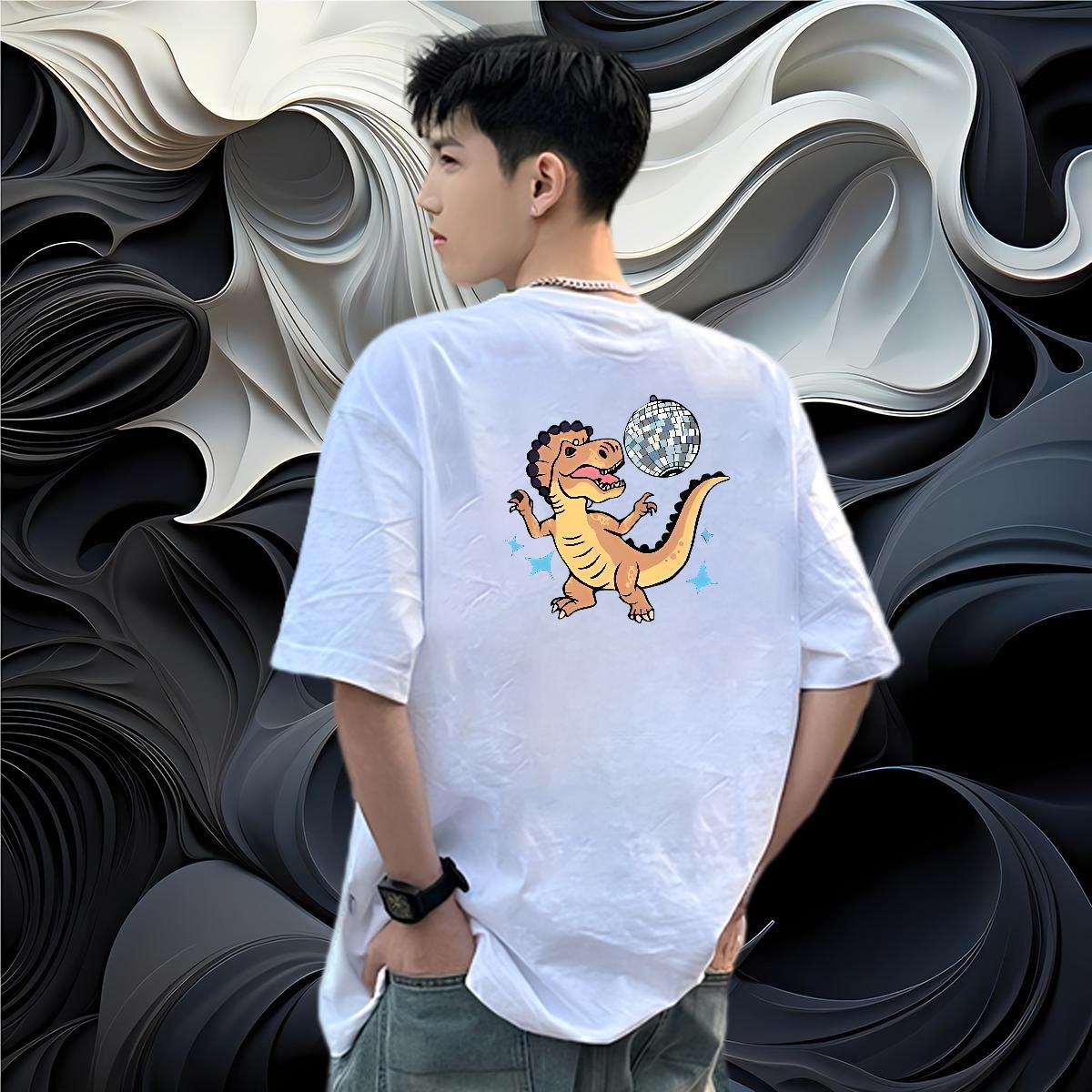 2024 Designer Couples T Shirts dinosaur Street Wear 230g 100% Cotton Clothings Breathable Short Sleeve Comfortable T-Shirts Oversized 4XL