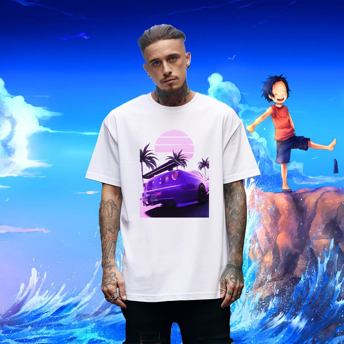 Cool Design Mens Tshirts Home Outdoor 230g Cotton Oversized 4XL Short Sleeve O-Neck car T Shirt For Man 2024 Summer Tee Shirt