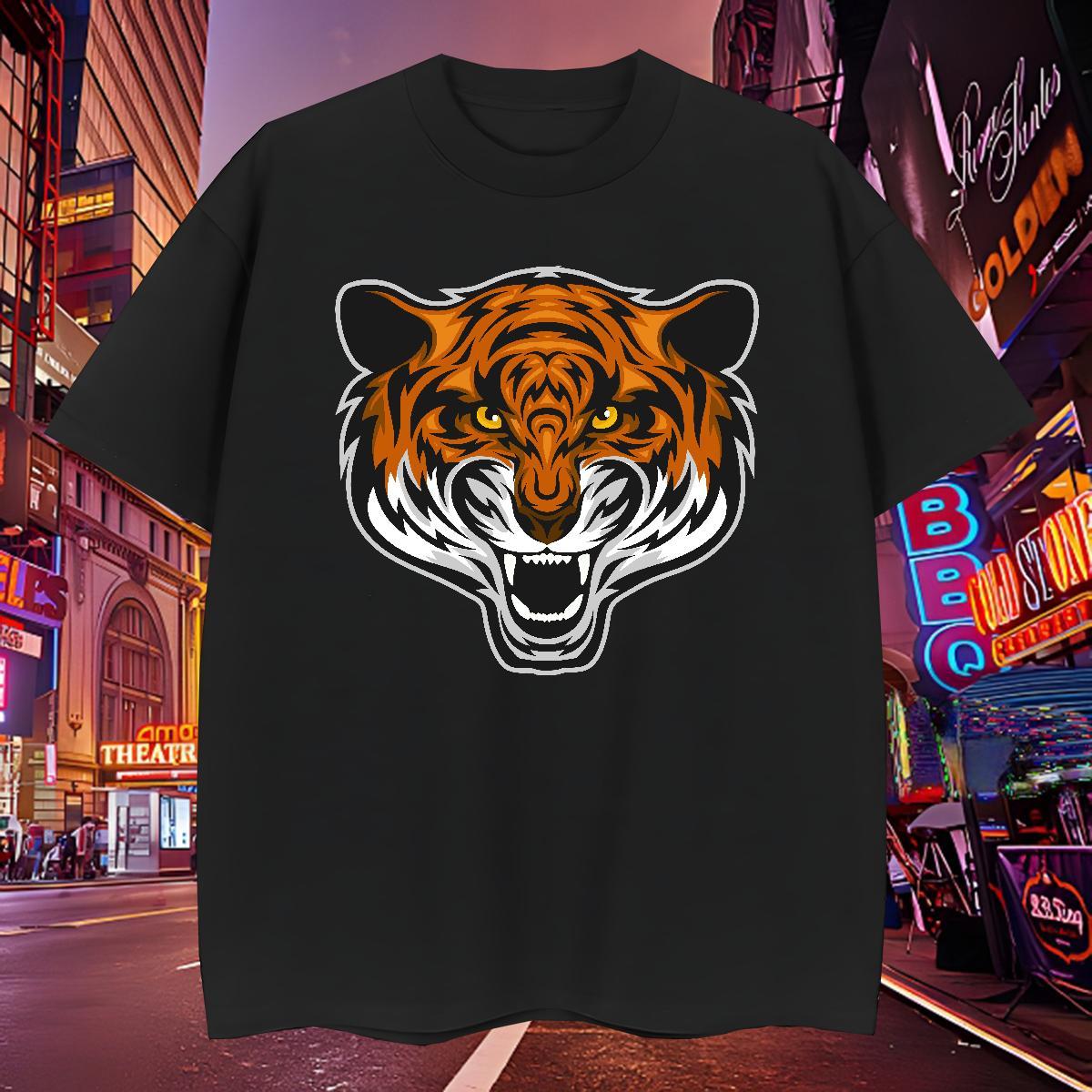 Free Shipping Men T Shirts tiger Round Neck Short Sleeve Sports Casual Customized 230g 100% Cotton Men Tees Brand Clothings