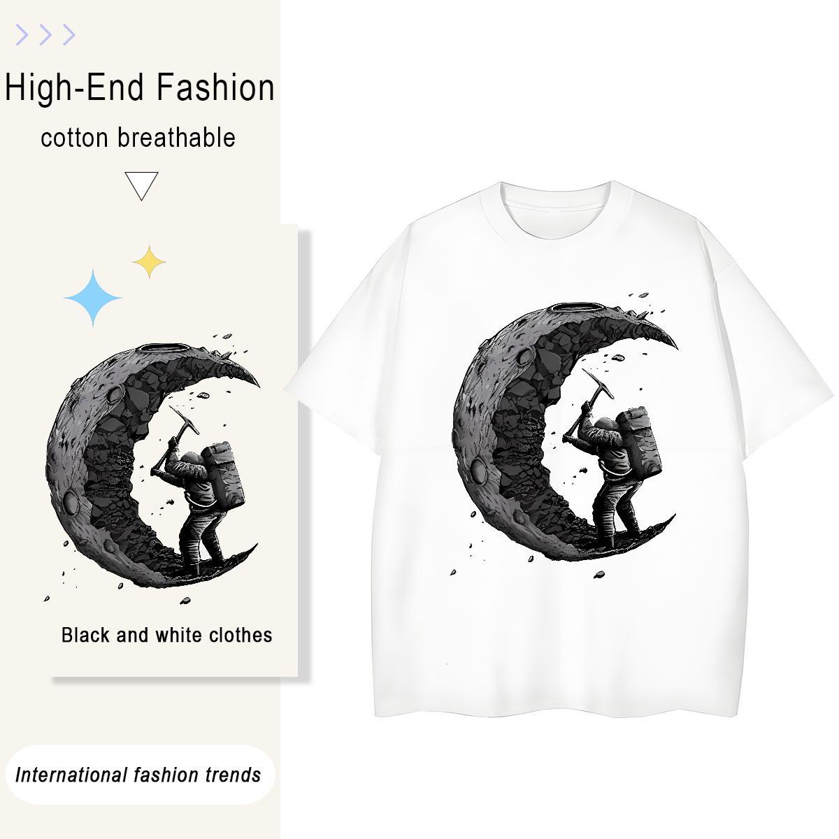 2024 Designer Woman Tshirt Spring Summer Breathable Crew Neck Top Shirts Designer Nice 230g Pure Cotton spaceman Floral Print T-Shirts