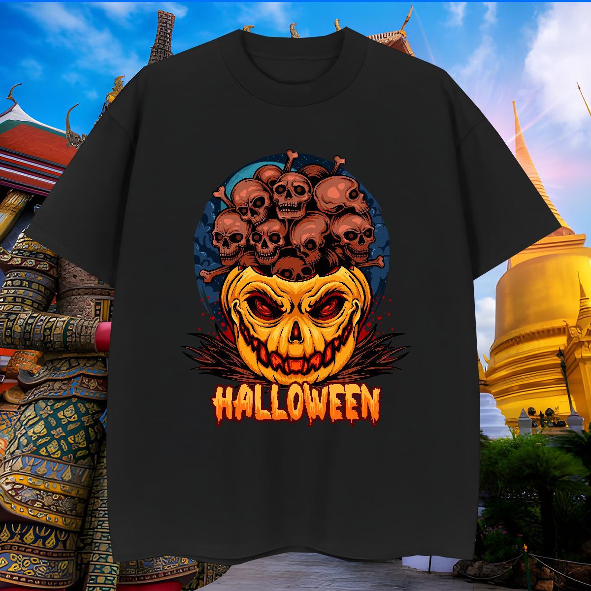 Soft Mens T Shirts pumpkin O-Neck Short Sleeve Street wear Hip Hop DIY Logo Oversized 230g Cotton Tshirts Customized Wear