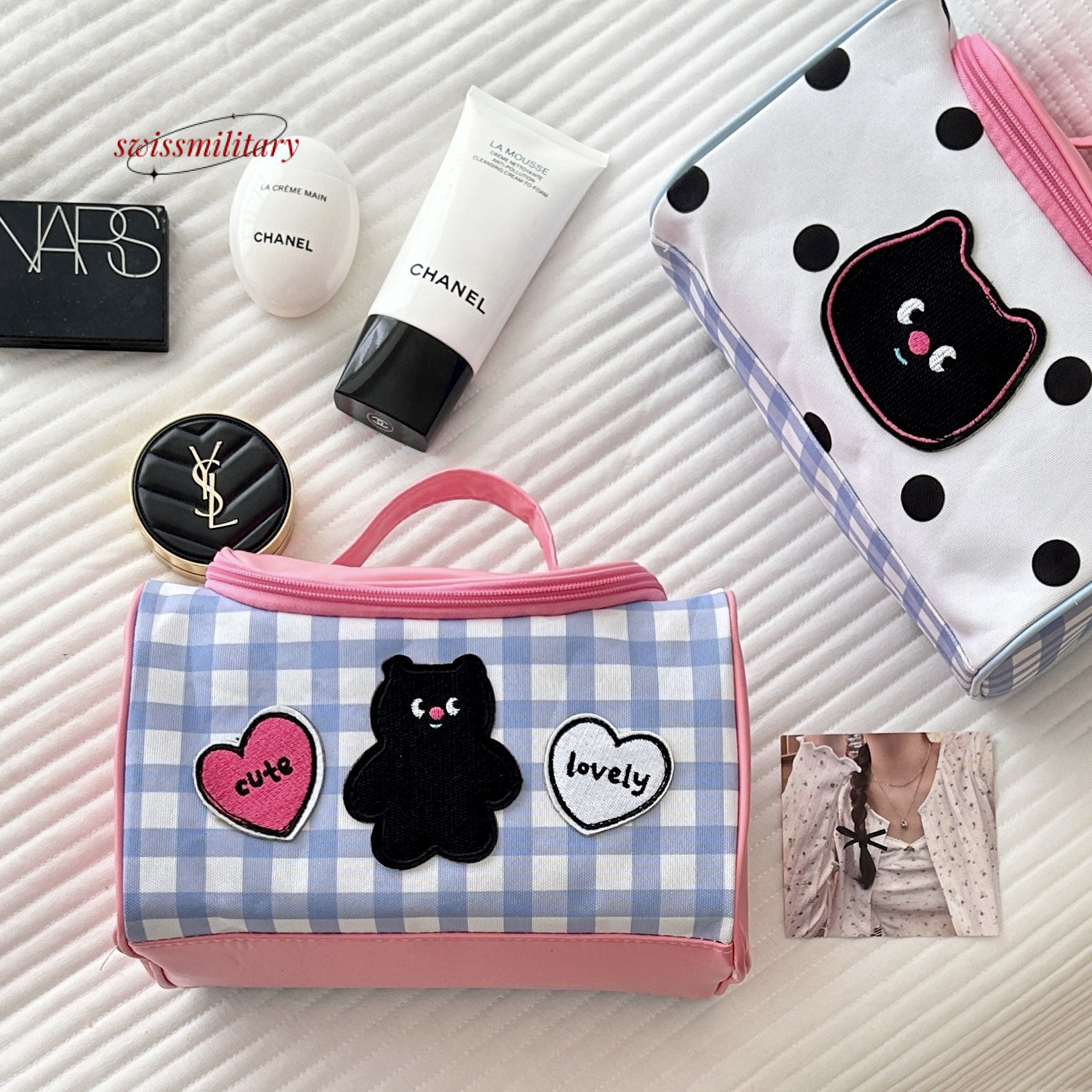 Swissmilitary Cute Cartoon Handheld Bag for Women 2024 New Girl Heart Portable Large Capacity Makeup Storage Washbag #13