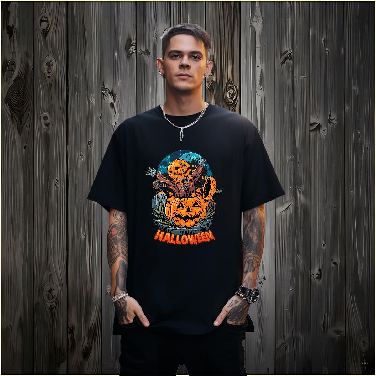 Comfortable Man T Shirts halloween Breathable Home Outdoor Customized Print 100% Cotton 230g Men Tshirts Factory Direct Tops Tees