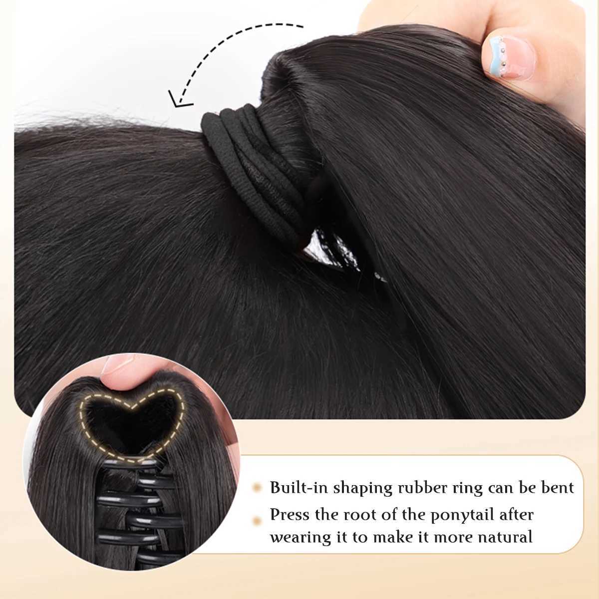 Synthetic clip ponytail 16 inch hair extension clip on female ponytail naturally curly hair accessories fluffy W240817