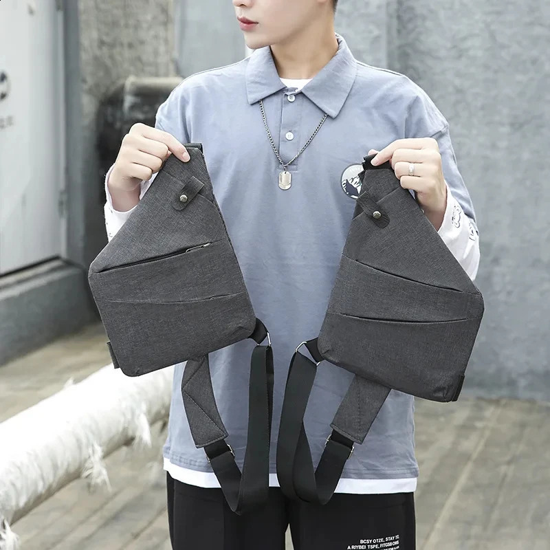 Multifunction Chest Bags Anti Theft Single Crossobdy Bags for Men Male Cross Body Messenger Bag Burglarproof Shoulder Bag 240819
