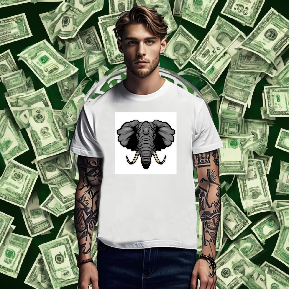 DIY Tshirts elephant Casual Daily Wear 100% Cotton 230g Tops Tees Round Neck Short Sleeve Wholesale Men T Shirts Plus Size Custom