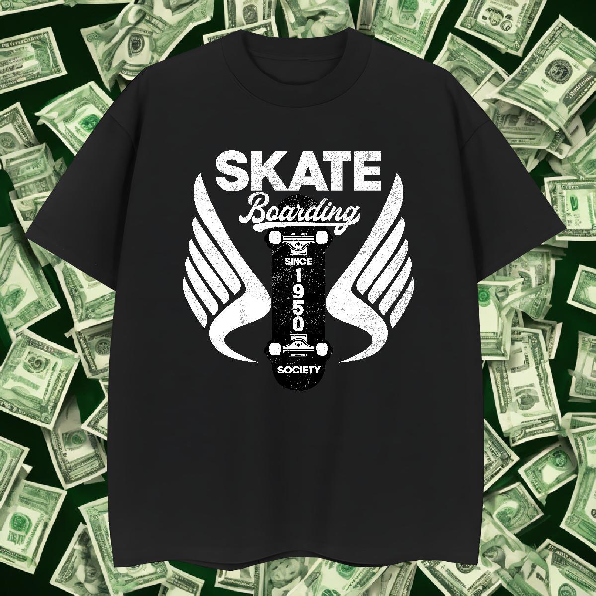 Cool Tshirts Street Casual 230g Cotton Anime Breathable Crew Neck skateboarding T-Shirts Designer Fashion Top Tees
