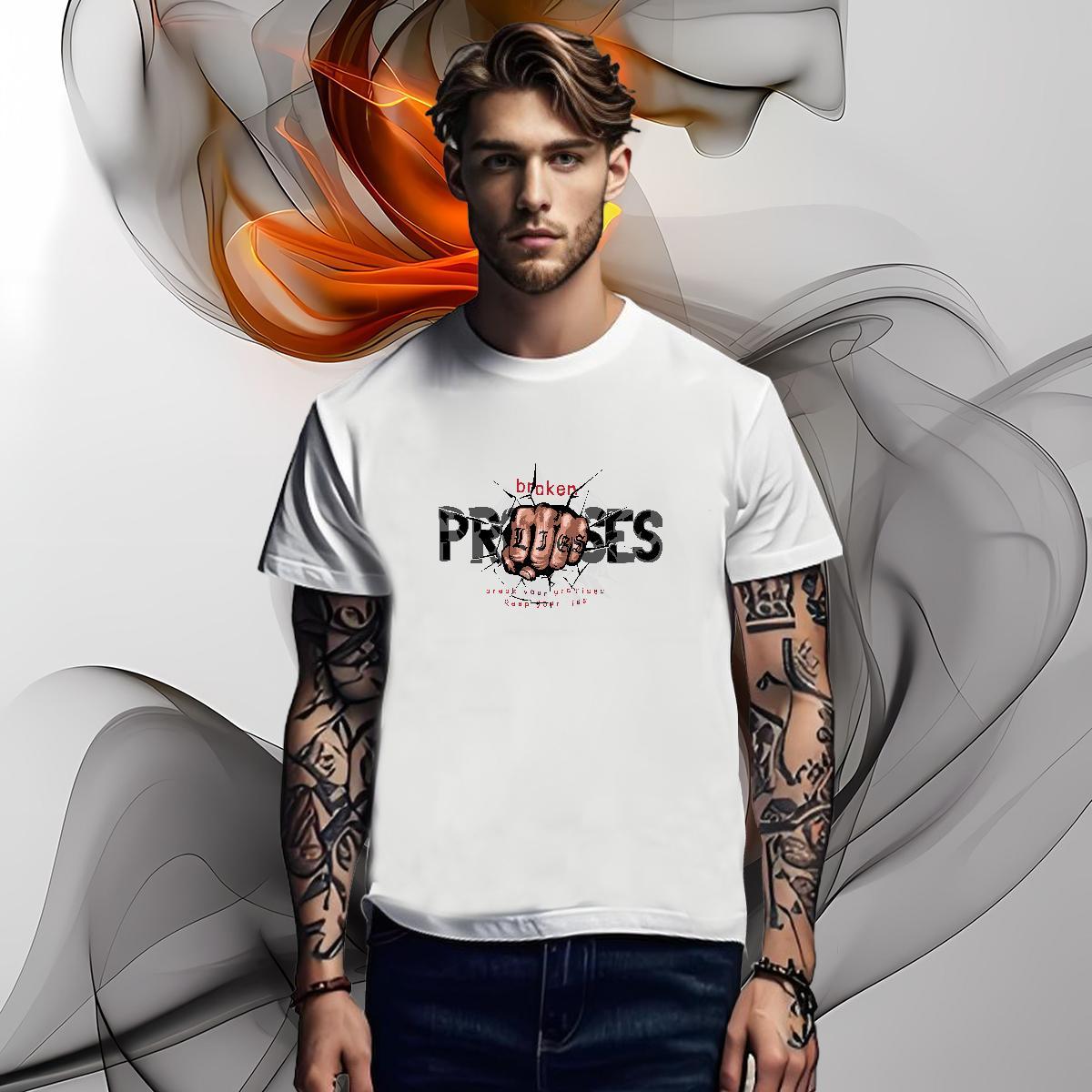 T Shirts Men 230g 100% Cotton hand- Home Outdoor O Neck Short Sleeves Floral Print Men Tops Tees Fashion Casual Cool Design Wear