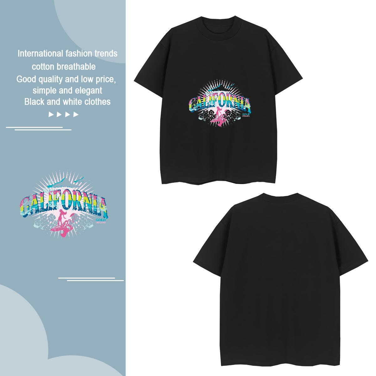Popular letter T Shirts Men Sport Men Clothes T-Shirt 230g 100% Cotton New Breathable Crew Neck Plus Size Custom Tshirts
