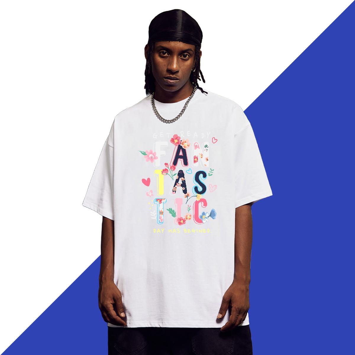 TOP Quality Tshirt for Man Woman Street wear Hip Hop 230g Pure Cotton DIY Printed Crew Neck letter T Shirt For Man Wholesale Clothings
