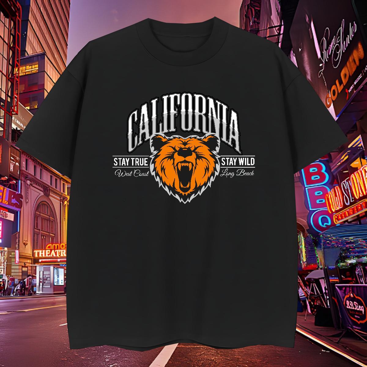 Brand Men T Shirts animal Short Sleeve Soft Street Casual Graphic 230g 100% Cotton Mens Tshirts Fashion Tops Shirt