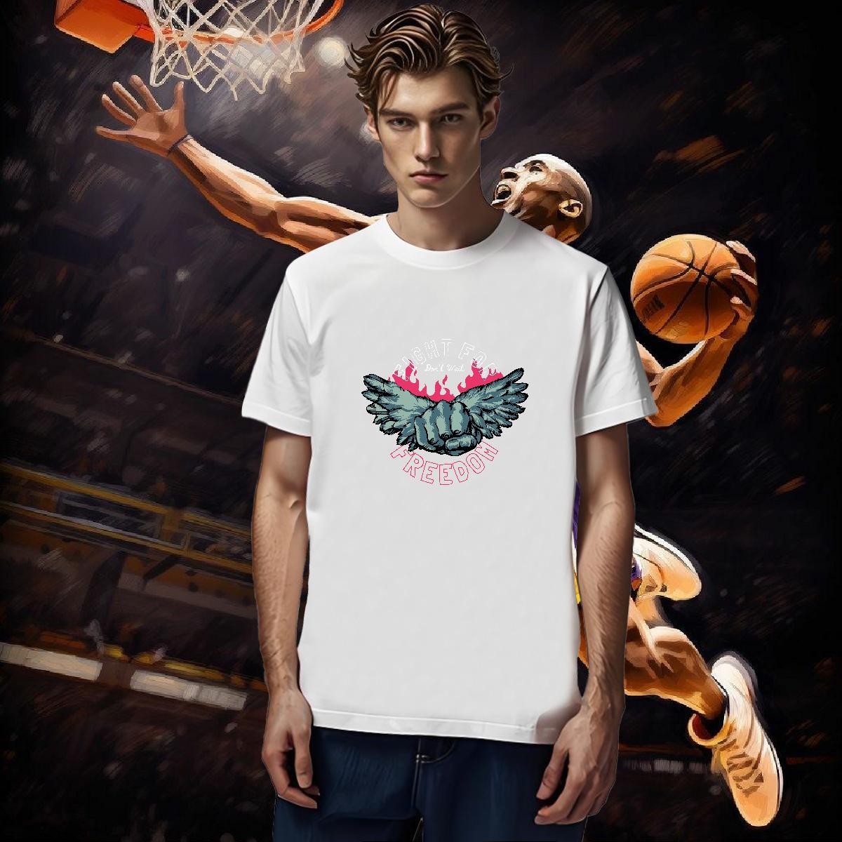 Man T Shirts 100% Cotton 230g wing Daily Wear Pure Cotton Customized Men Clothes T-Shirt Fashion Brand Tee Shirt