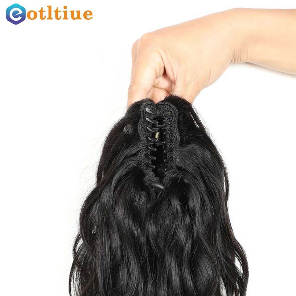 Body wave ponytail human hair claw clip hair 100% Remy hair extension natural black 8-28 inches women wholesale W240817