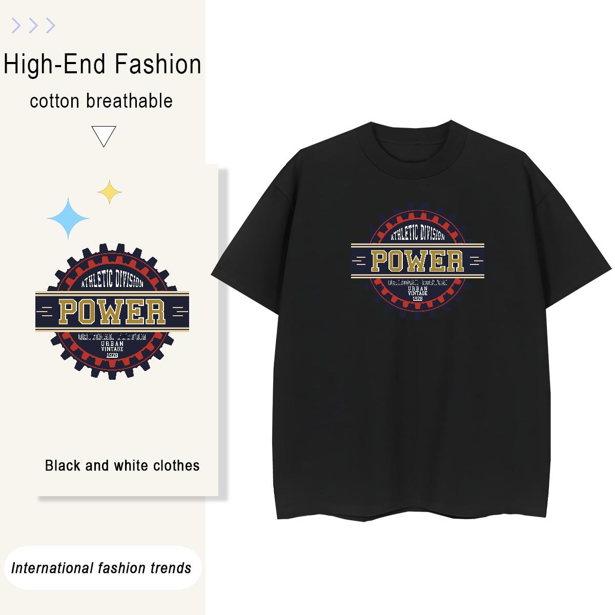 TOP Quality letter 100% Cotton 230g Tshirts Daily Wear O Neck Short Sleeves T shirt New Custom Print Oversized Tops Shirt