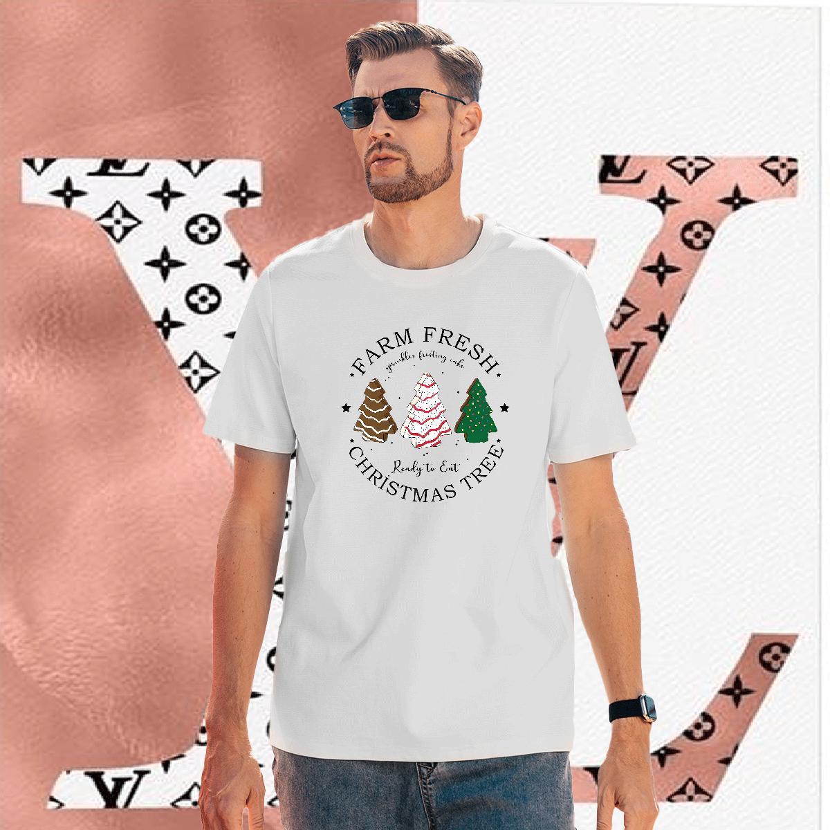 Fashion Designer Tshirt for Man Woman christmas trees Hip Hop 230g Pure Cotton Wear O-Neck Short Sleeve Loose T shirt Custom Printing
