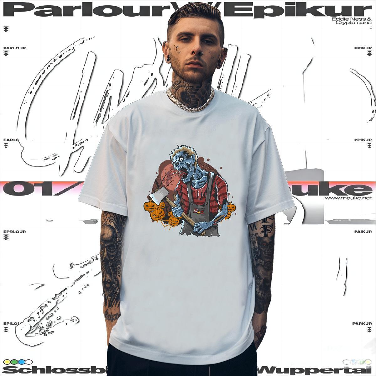 2024 New Men Tshirts zombie Hip Hop 230g Pure Cotton Tees Shirts Breathable Soft TOP Quality T-Shirts Custom Big Size