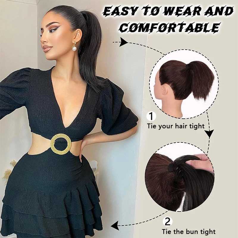 Ponytail extensions synthetic hair long curls claws clamped in the ponytail natural appearance female ponytail W240817