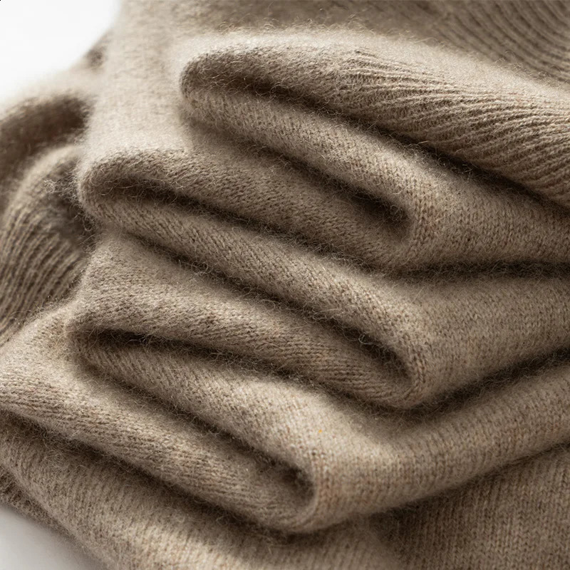 MVLYFLRT AutumnWinter Mens Half High Collar Sweater 100% Cashmere Knitted Pulled Solid Color MV2407 240819