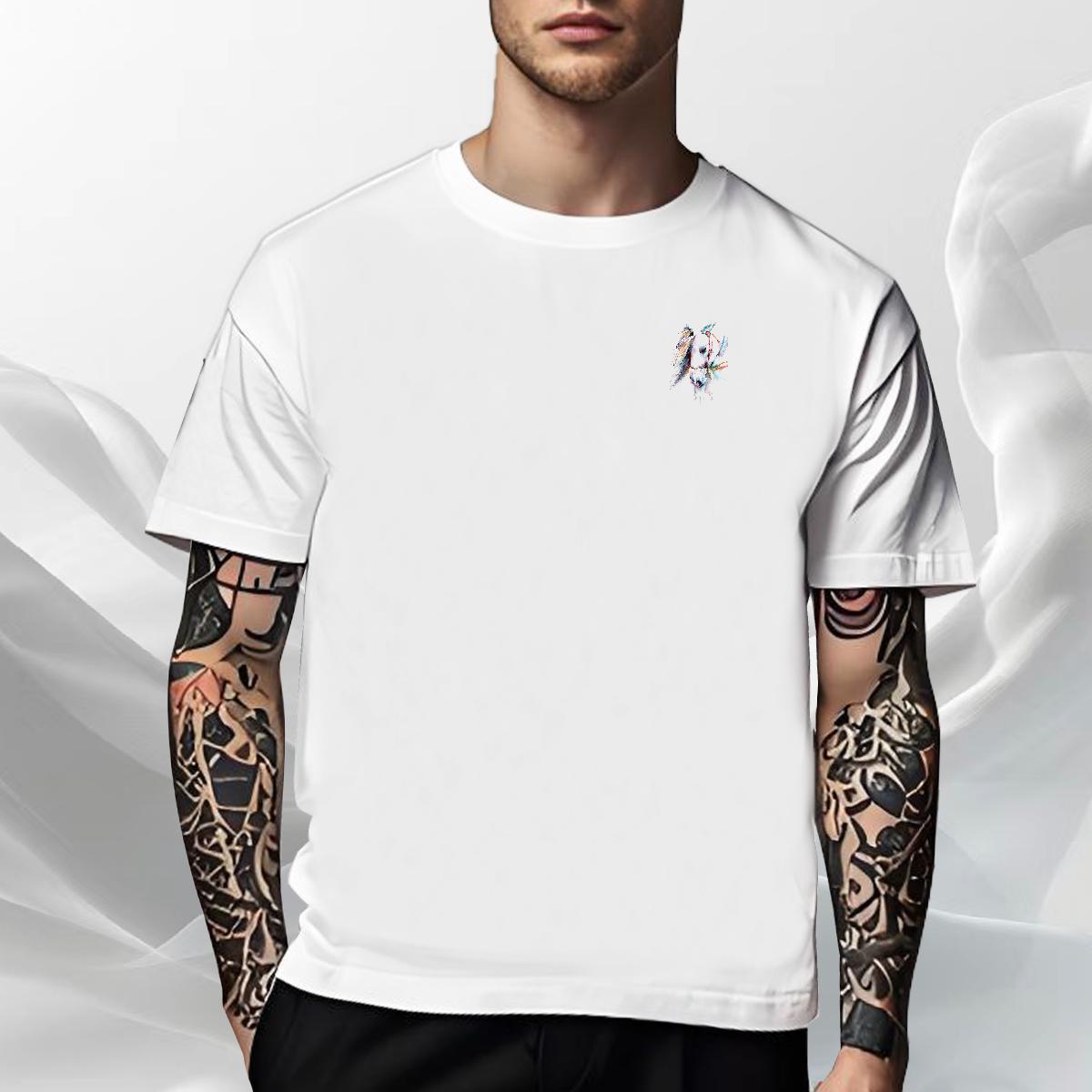 Soft Tshirt for Man Woman Daily Outfit 100% Cotton 230g Oversized 3XL 4XL O-Neck Short Sleeve horse T-Shirts for Men Classic Casual Tshirts