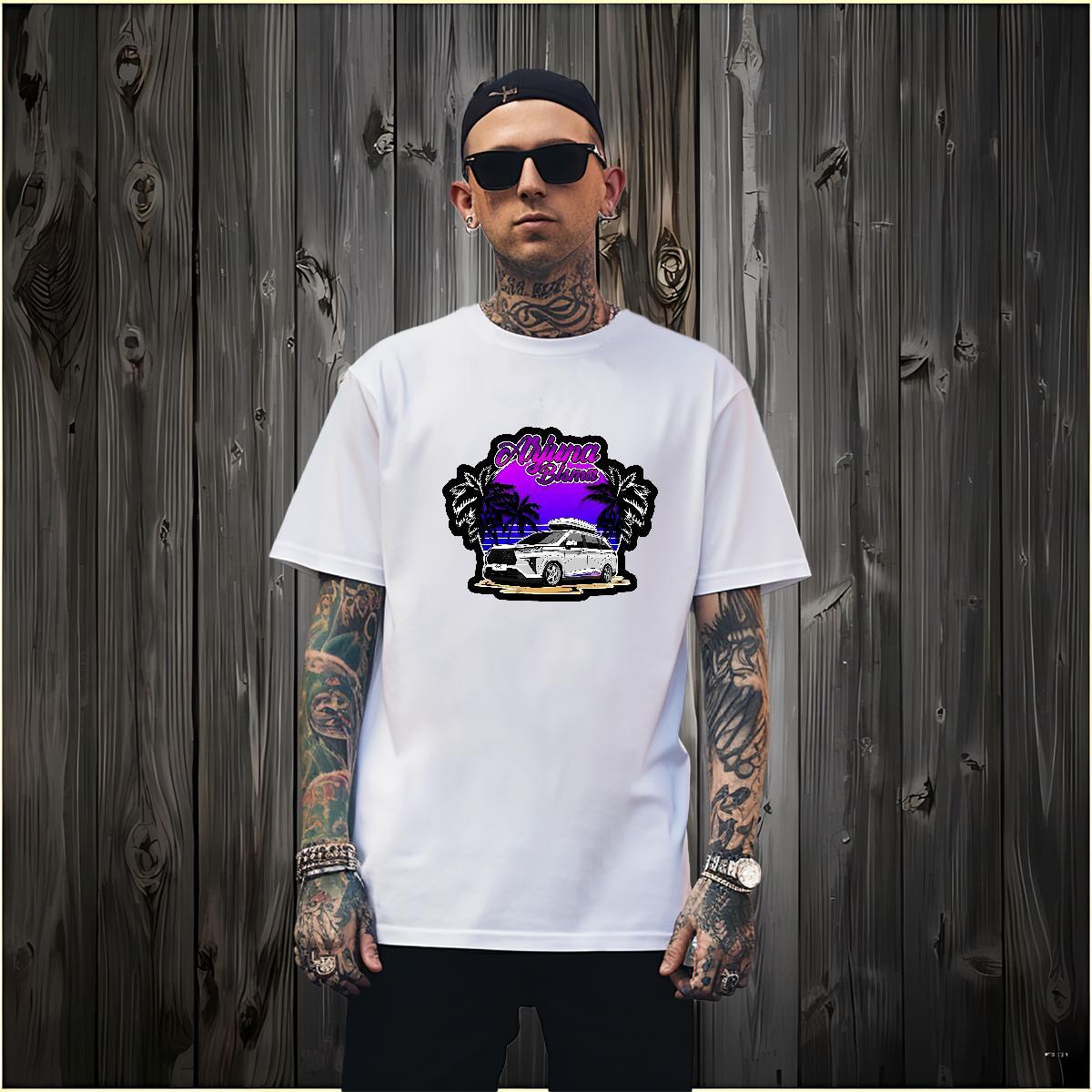 Unisex car T-Shirts for Men Beach Couples T Shirts 230g 100% Cotton Fashion Casual Crew Neck Customized Print Tee Shirt