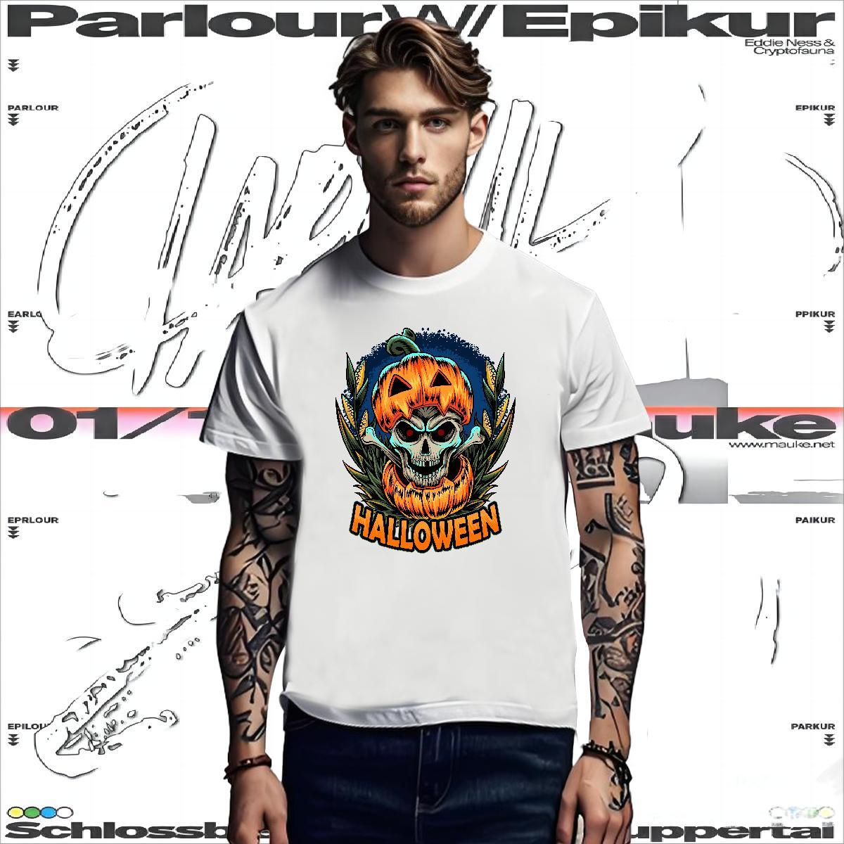 Fashion New Men Clothes T-Shirt halloween Street 230g Cotton Clothings Breathable Popular Man T Shirts Custom Printing