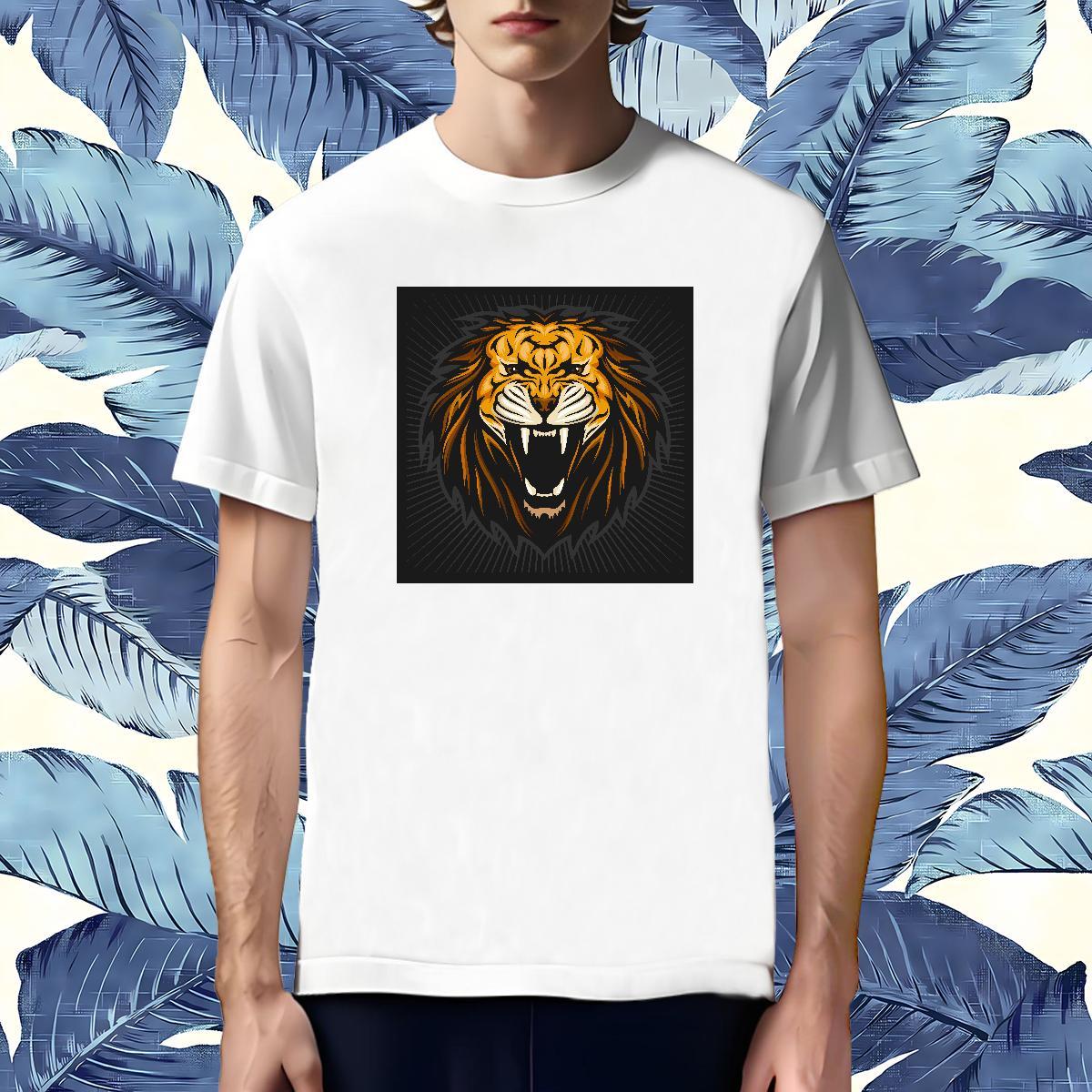 Free Shipping Men T Shirts lion Breathable Short Sleeve Home Outdoor Customized Print 230g 100% Cotton Men Tshirts Designer Tee Shirt