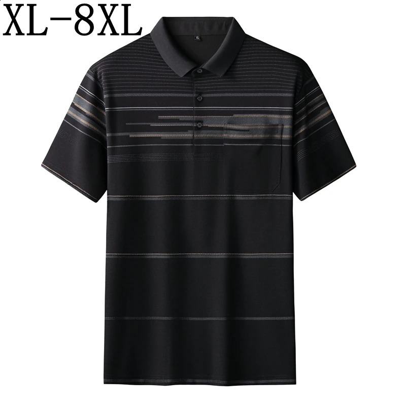8XL 7XL 6XL Summer High End Breathable Polo Shirt Men Short Sleeve Lapel Mens Shirts With Pocket Casual chemise homme 240820