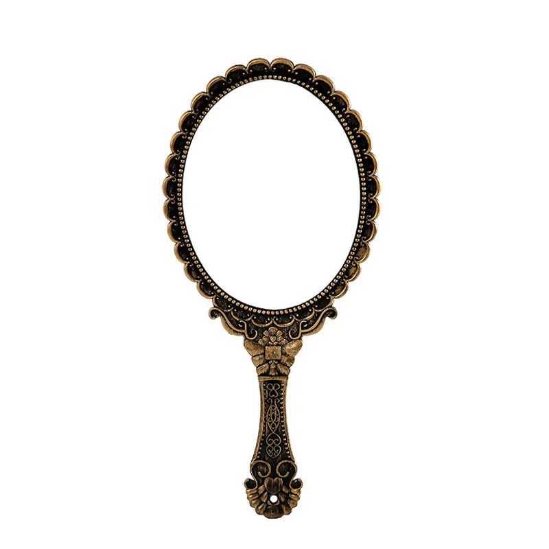 Vintage Carved Handheld Vanity Mirror Makeup Mirror SPA Salon Makeup Vanity Hand Mirror Handle Cosmetic Compact Mirror for Women Y240819