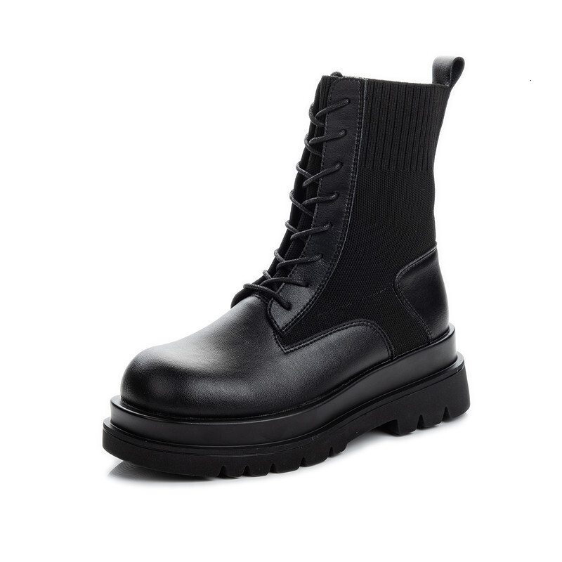 Ddmysports New Autumn And Winter British Style Thick Soled Martin Boots For Women Short Socks With A Middle Tube Made Of Genuine Leather Wenzhou S Sho