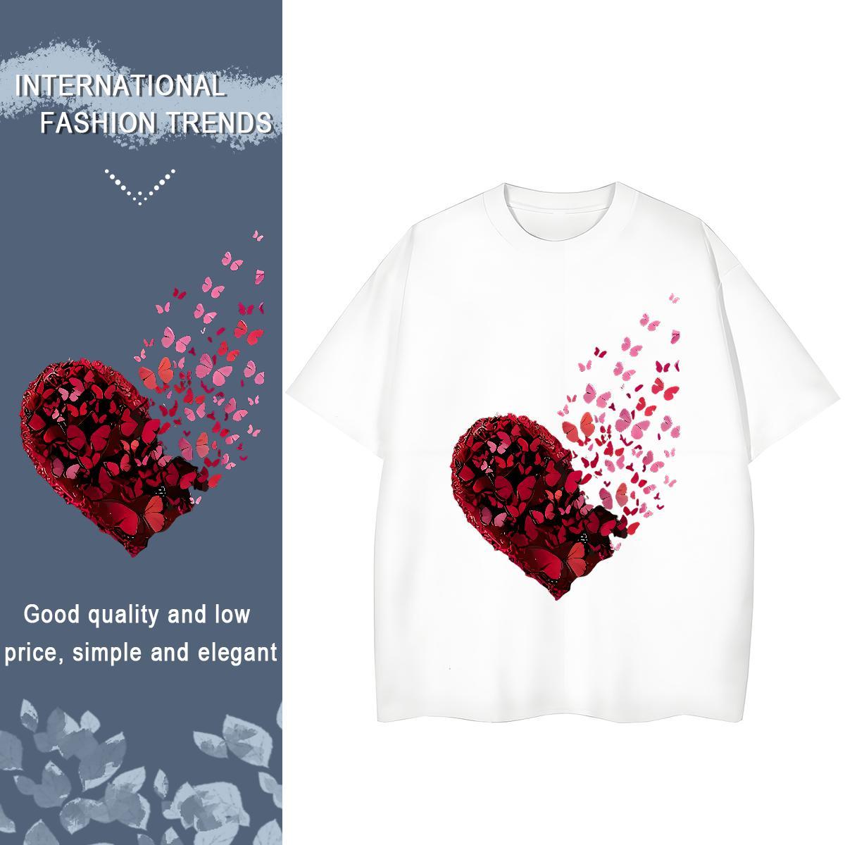 Designer Womens Tshirts Hip Hop Street Breathable Short Sleeve Clothes Shirt Free Shipping 230g Cotton Butterfly Black Oversized Woman T Shirts