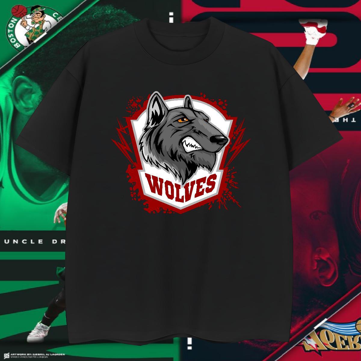 Loose Fit T shirt wolf Breathable Soft Casual Custom Printing 100% Cotton 230g Men Tops Tees Classic Tee Shirt