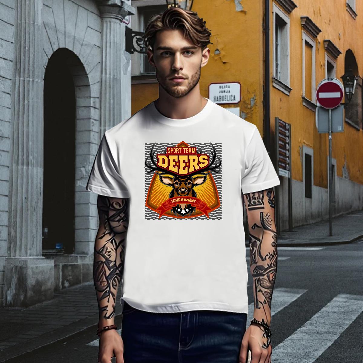 T-Shirts 230g Cotton deer Outdoor Breathable Short Sleeve Floral Print Tshirt for Man Woman Brand Classic Tees Shirts