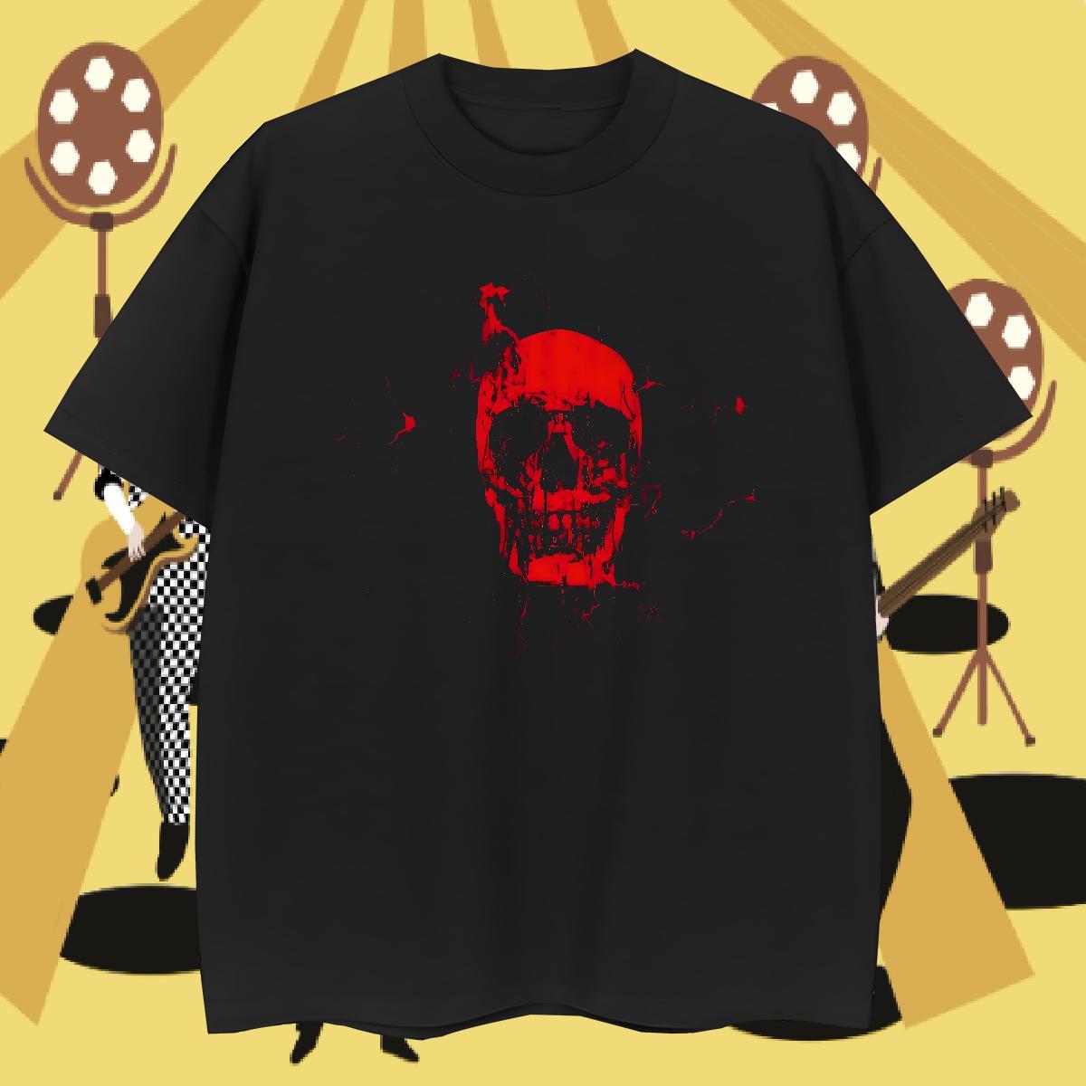Designer skull Men Tees 230g 100% Cotton Men T Shirts Skull Street wear Hip Hop Breathable Soft Brand Tee Shirt