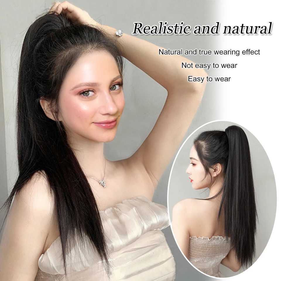 WTB synthetic wig ponytail for women long straight hair grip ponytail natural and fake ponytail for women W240817