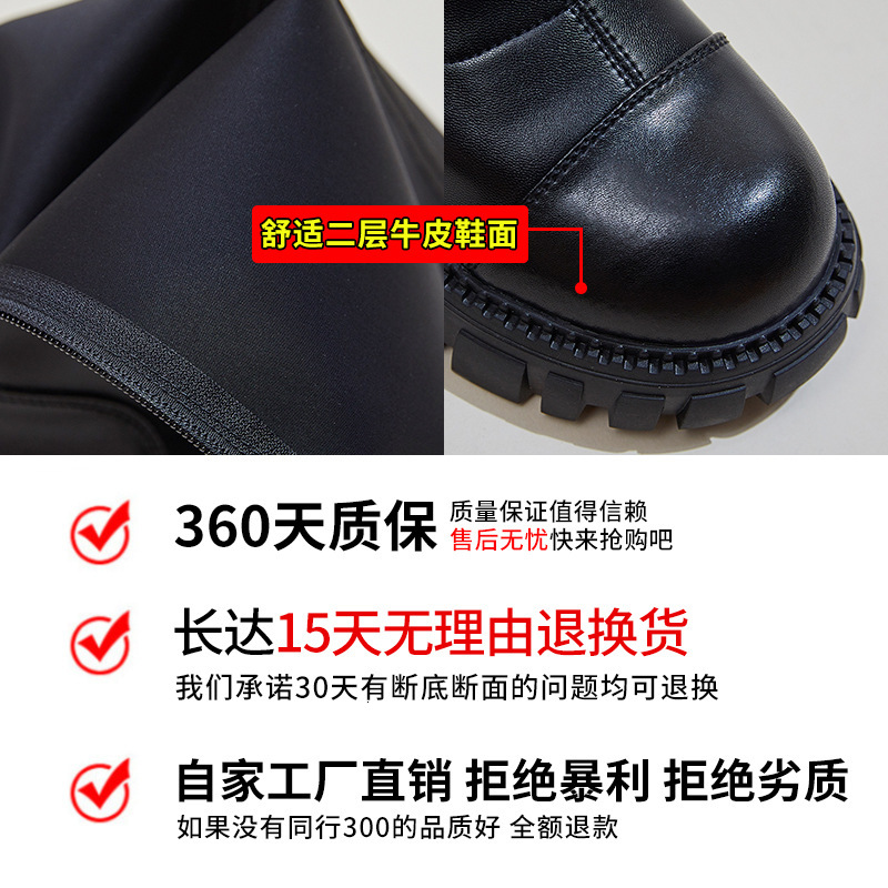 Ddmysports Genuine Women In The Fall Of New Martin Soft Leather Long Thick Heeled Knight Boots High For Children OUTDOOR