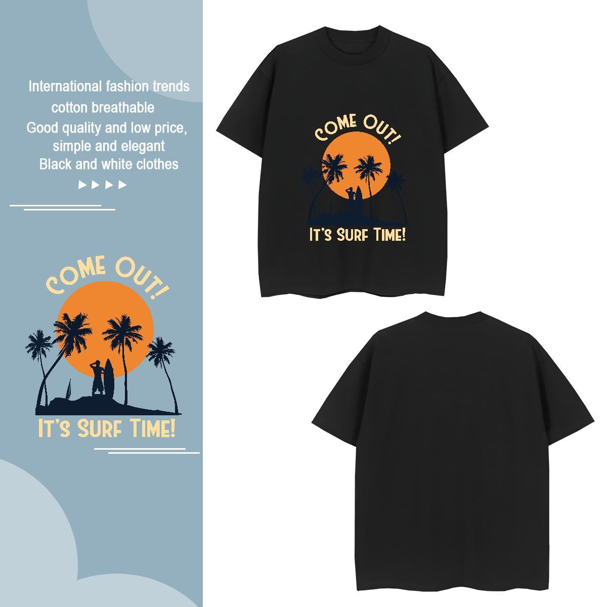 High Quality sun 230g 100% Cotton Men Clothes T-Shirt Daily Outfit Breathable T shirt Fashion Custom Anime Tops