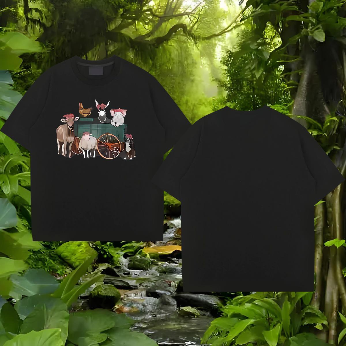 New Couples T Shirts horse Outdoor 230g 100% Cotton Clothings Short Sleeve Soft Cool T Shirt For Man Custom Printed