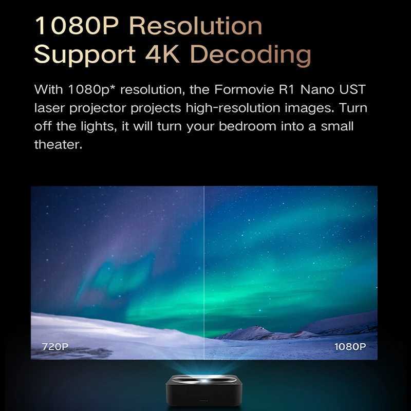 Formovie R1 Nano Ust Laser Projector Short Thorw 1200 ANSI Lumen 1080P HD Portable Home Theater Projectors Smart Outdoor Beamer CL240820