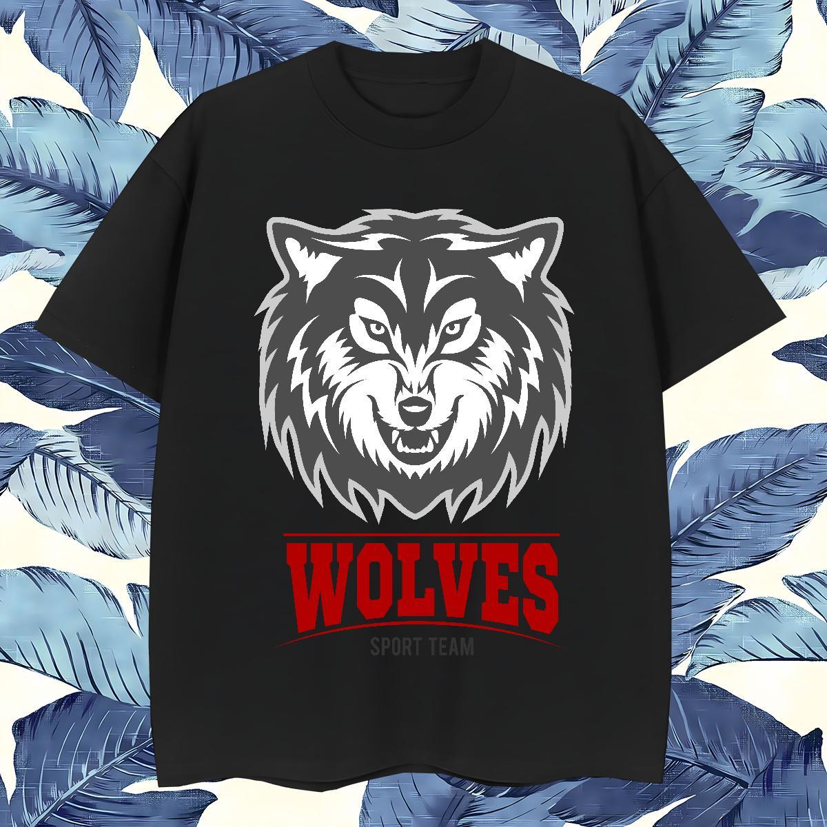 Cool Mens T Shirts wolf Crew Neck Spring Summer Custom Printing 100% Cotton 230g Men Tshirts Designer Polos