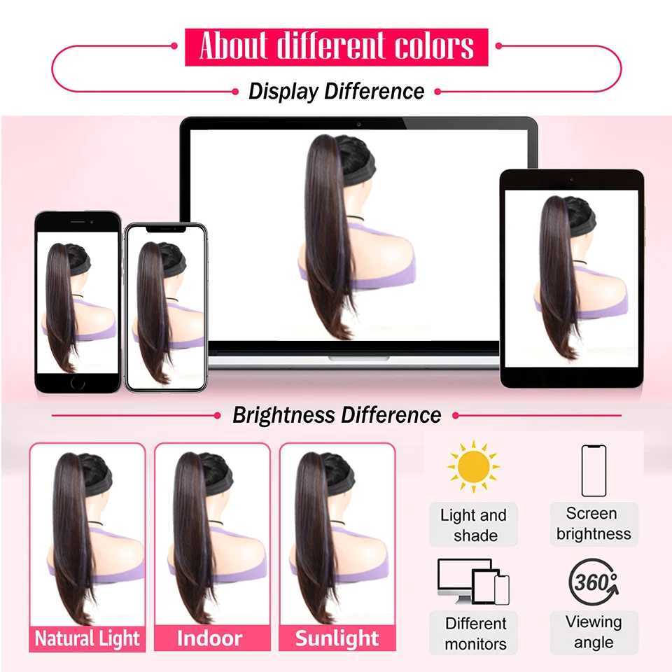 Synthetic wig ponytail 24 inch high gloss grip high ponytail slightly curled long hair ponytail for daily use. W240817