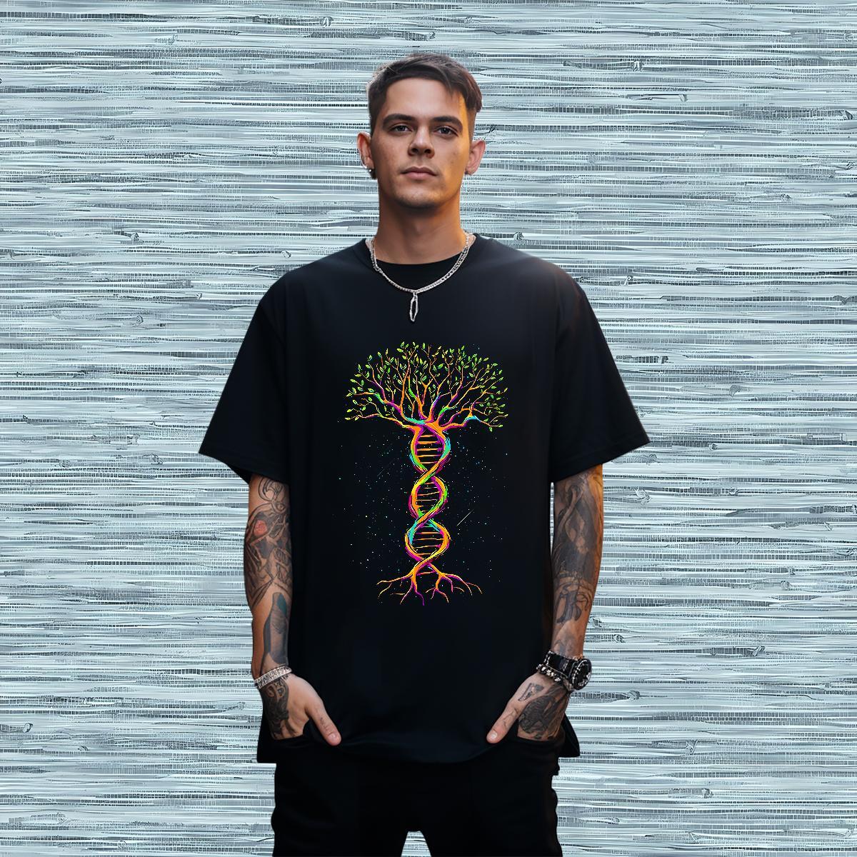 New Men Clothes T-Shirt tree Outdoor 230g Cotton Wear Breathable Popular T-Shirts for Men Custom Big Size