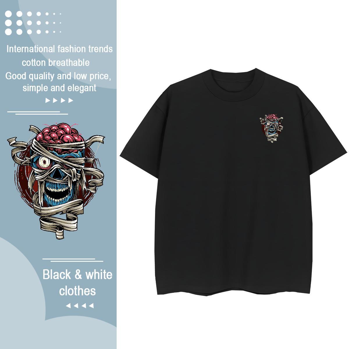 Factory Direct Mens Tshirts Halloween Street 230g Cotton Top Tees Breathable Loose Fit T Shirts Men Oversized 4XL