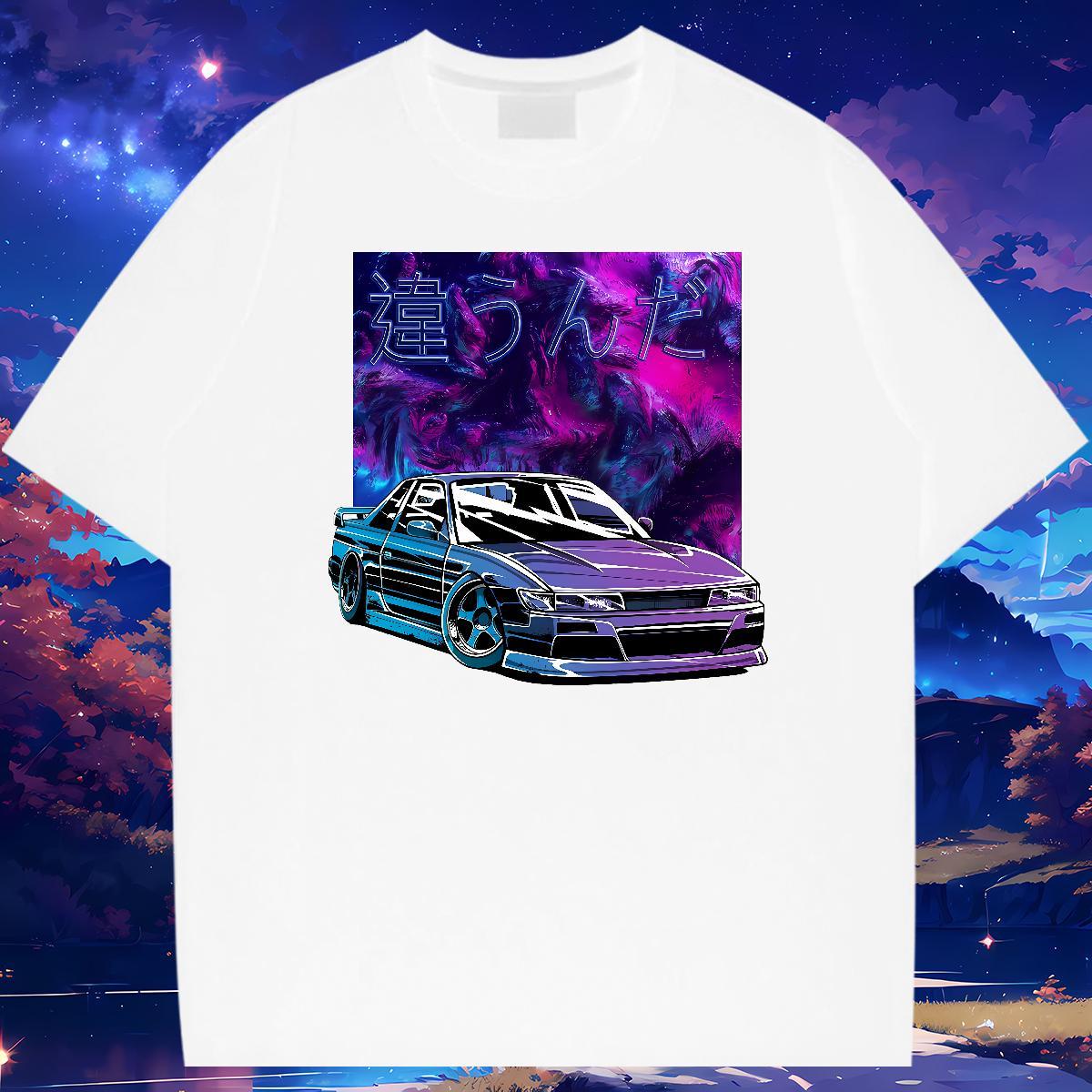 Free Shipping car 230g Pure Cotton Tshirt for Man Woman Street Casual O-Neck Short Sleeve T shirt Designer Anime Tops Tees